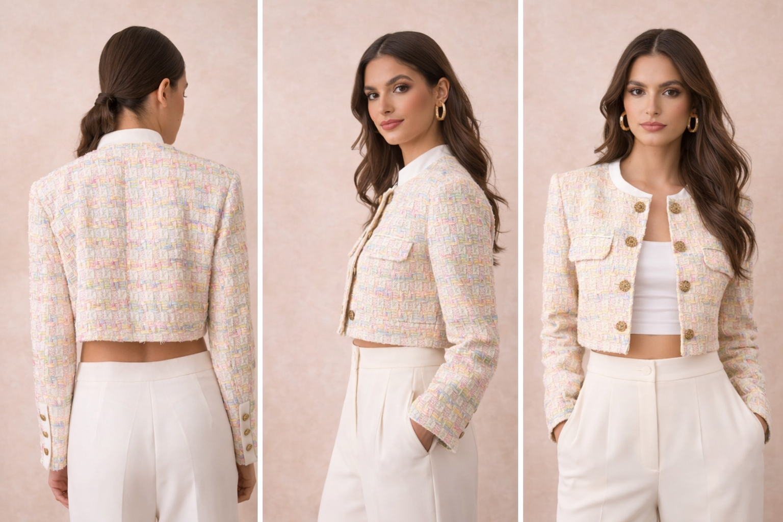 Blazer court tweed pastel