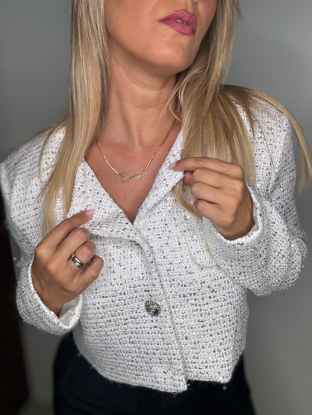 Blazer court blanc EVENA