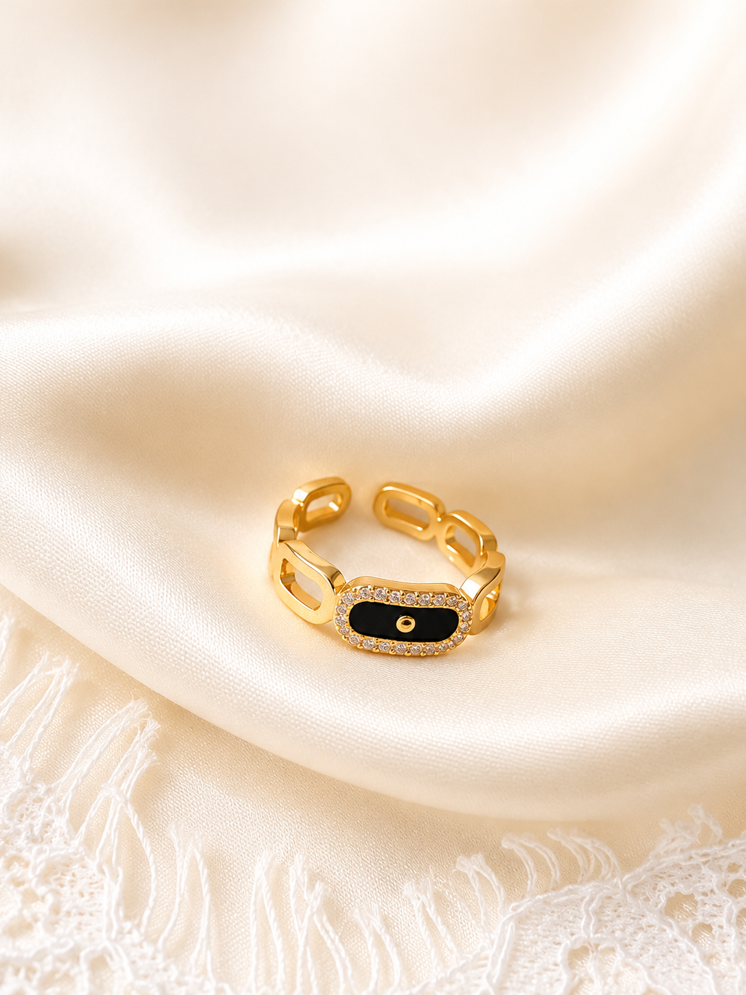 Bague Médaillon Noir EVENA