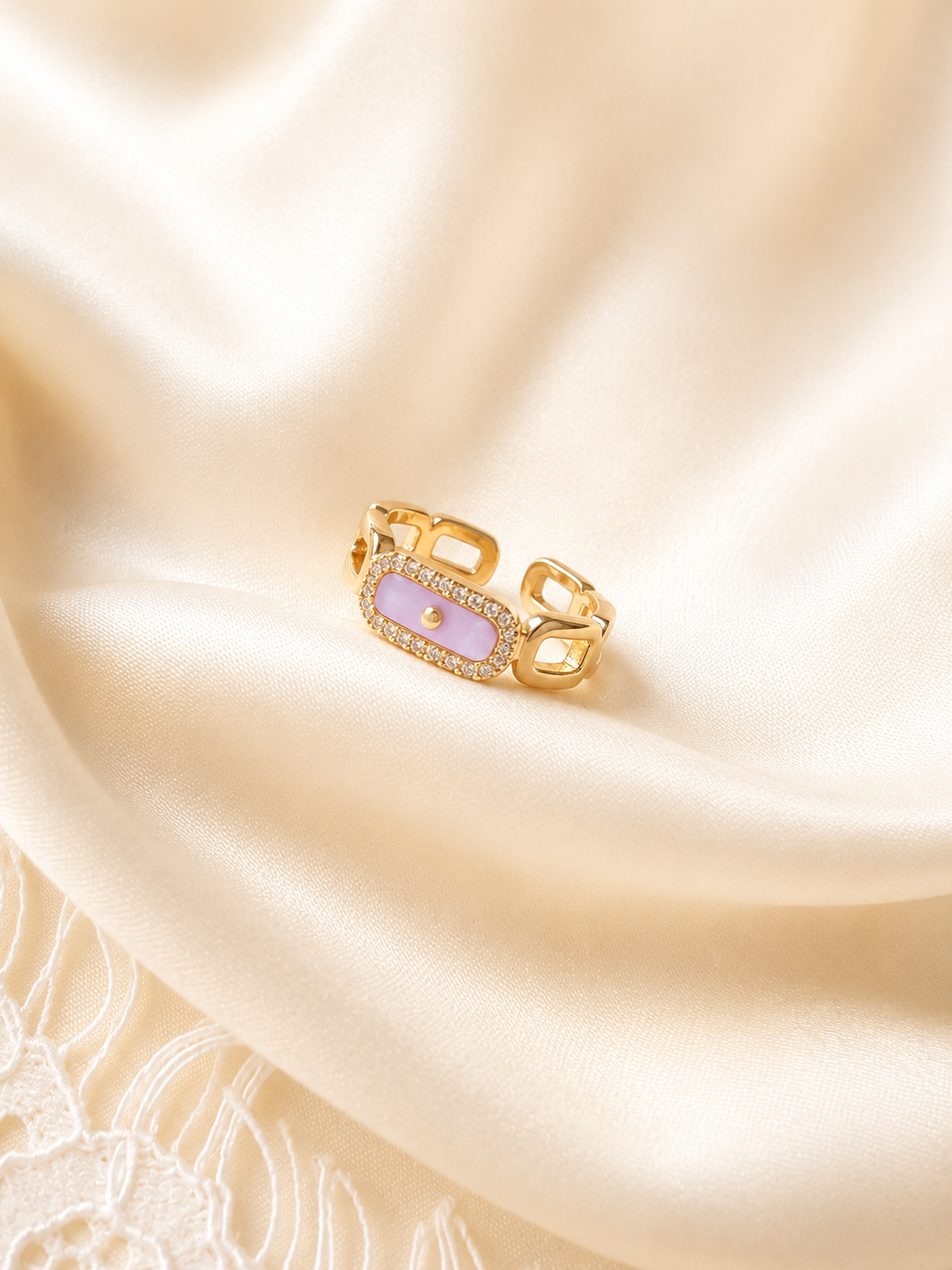 Bague Médaillon rose EVENA