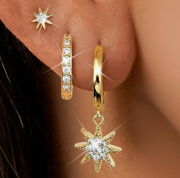 Ensemble boucles d’oreilles étoiles