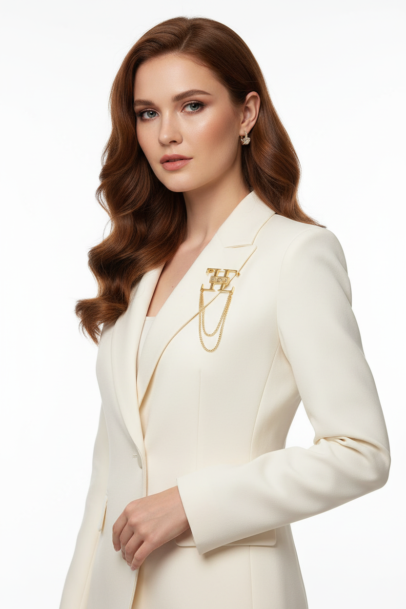 Broche EVENA dorée fond blanc