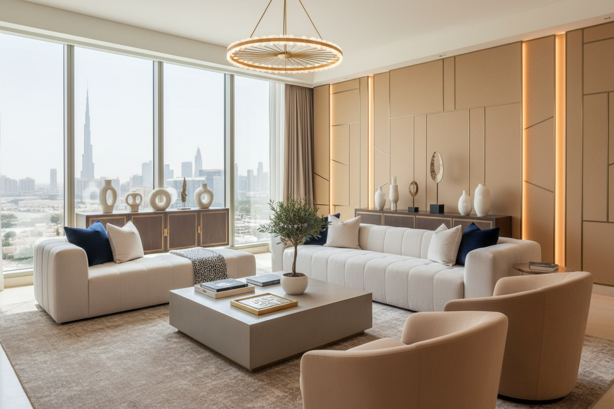 Modern Dubai apartment with welcoming atmosphere
