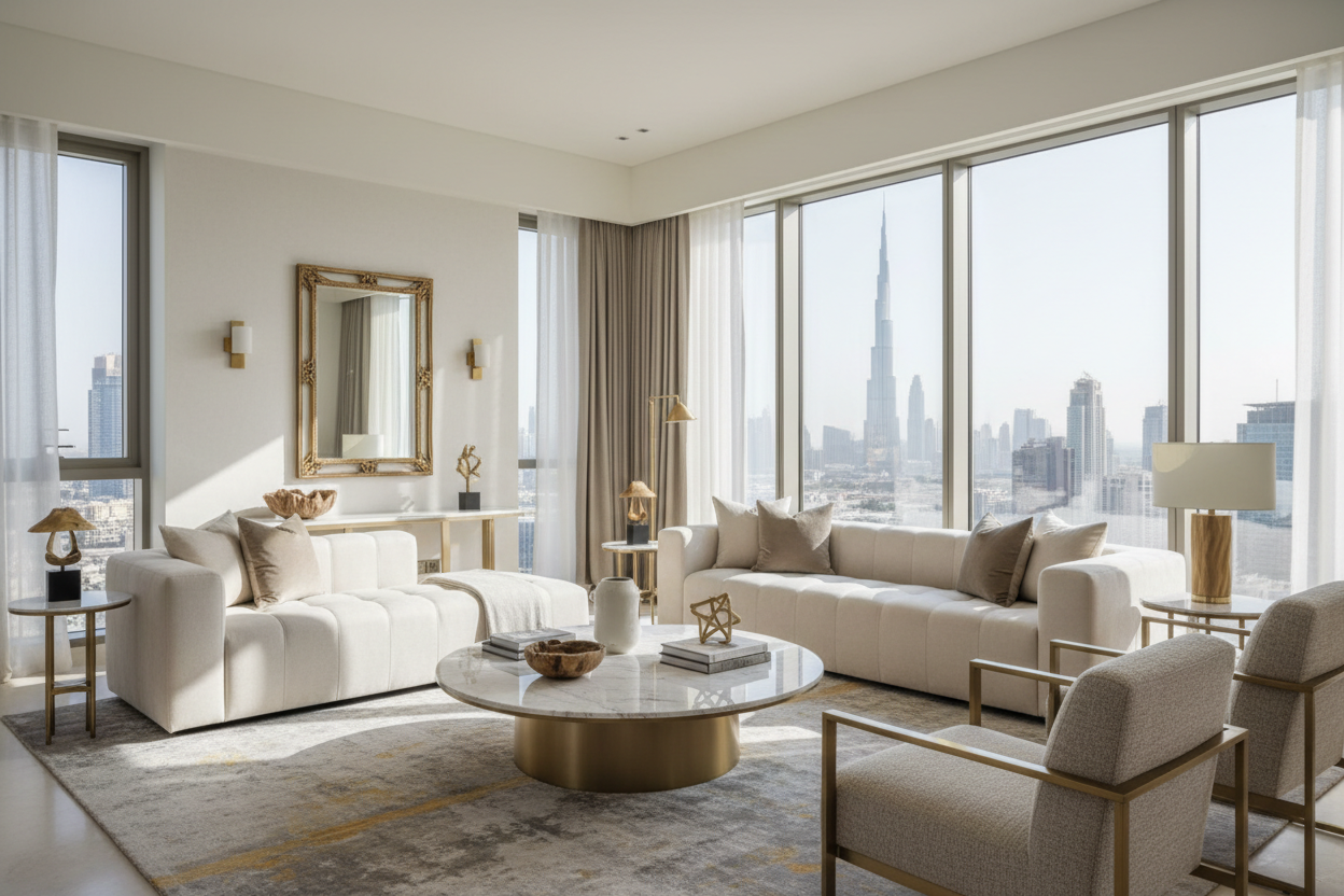 Salon luxueux Dubai - Photo réaliste